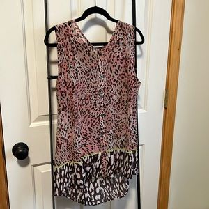 Colorful sheer sleeveless top by cabi